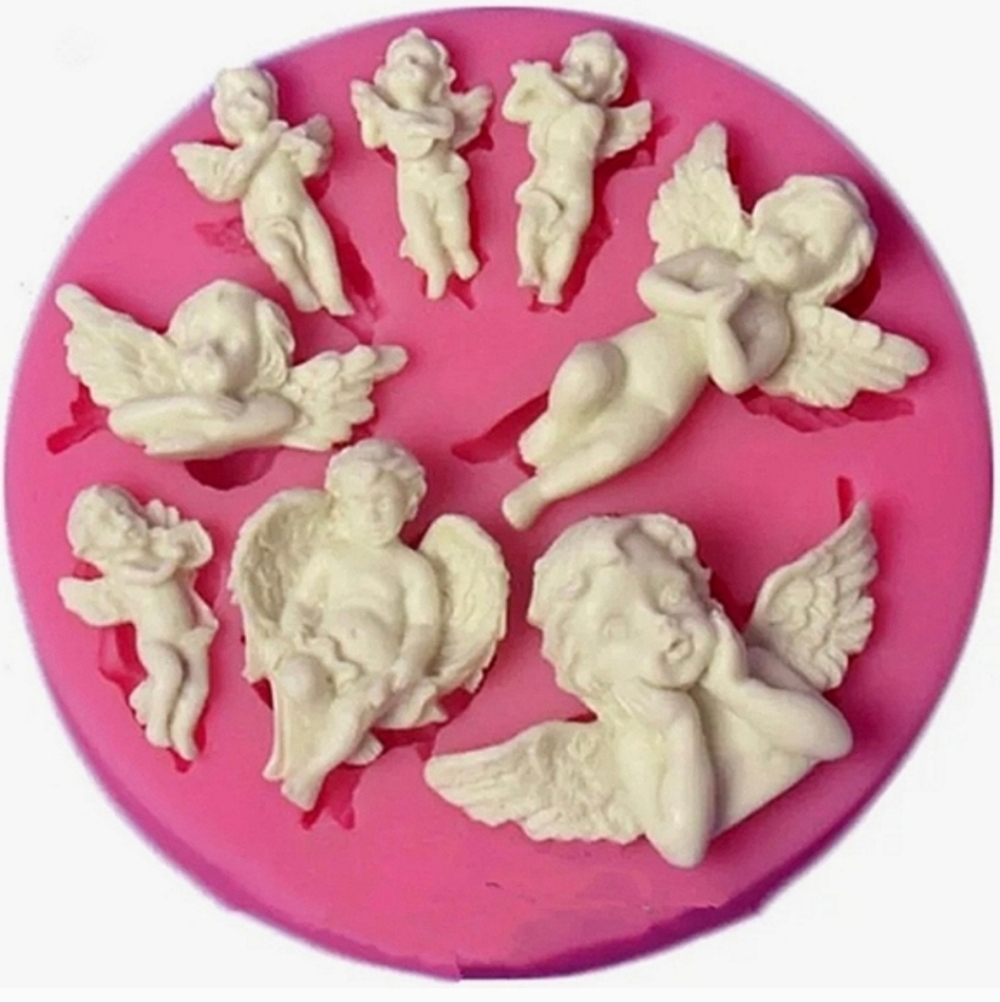 Silicone Mold 8 Assorted 3D Angels Designs